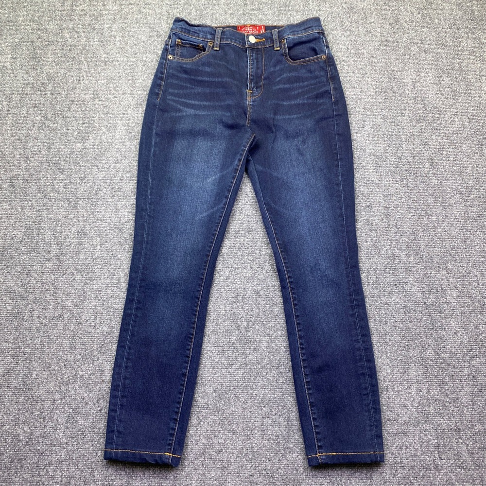 Lucky Brand Olive High Rise Skinny Jeans Dark Wash Indigo Stretch Sz 27/4 Grunge